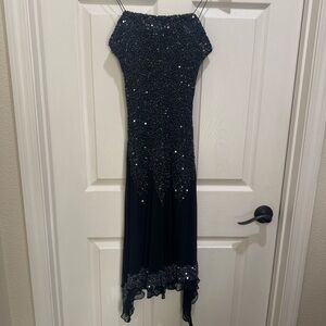 Scala Black Sequin Midi Dress